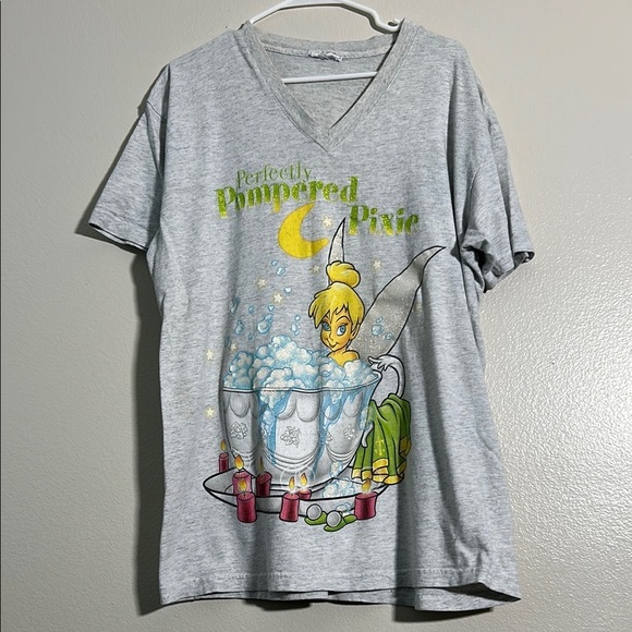 90’s Vintage Gray Tinkerbell Graphic tunic Tee - Picture 1 of 5